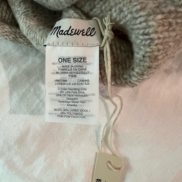 Madewell Faux Fur Wool Beanie- NWT Beige/Natural - Picture 3 of 7